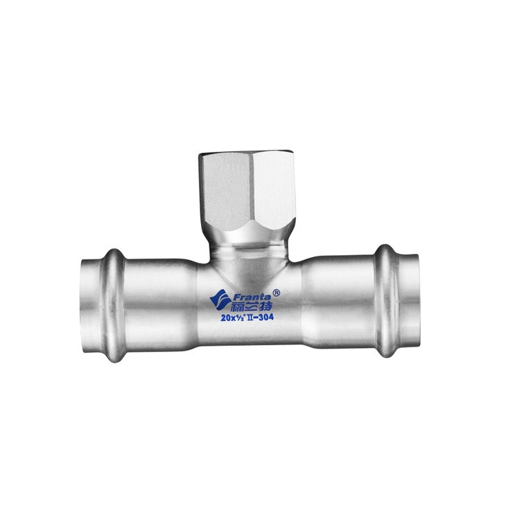 Pemasangan Tee Berulir Wanita Keluli Tahan Karat V